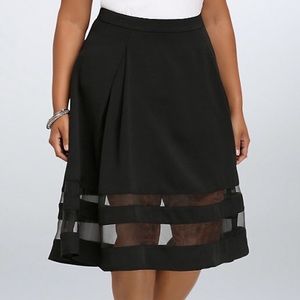 Black panel midi skirt